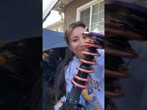 Installing my new d2racing coilovers #cars #carlover #cargirl #evos #mitsubishievo #racecar