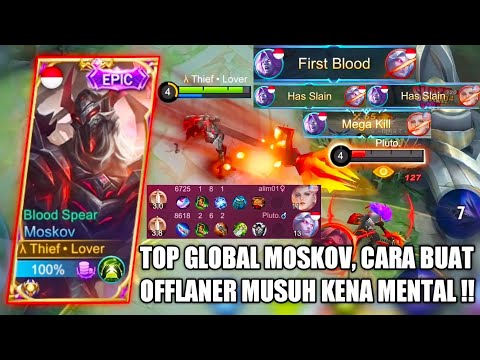 CARA MENJADI TOP GLOBAL MOSKOV, MAIN DI SIDELANE KHUSUS SOLO PLAYER - MOBILE LEGENDS