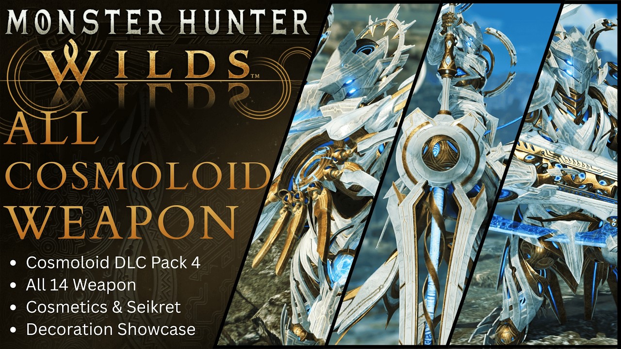 MONSTER HUNTER WILDS - COSMOLOID DLC PACK 4 | All 14 Weapons & Seikret Decoration Showcase - YouTube