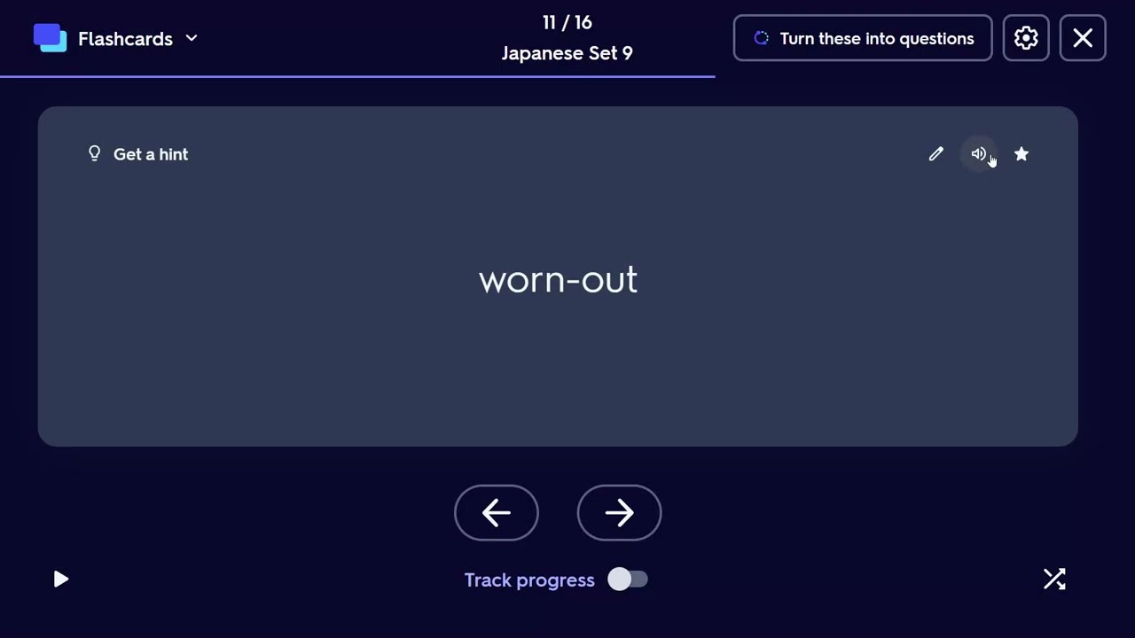 Worn-out ~ 3 Second Japanese Quiz!!! Part of the Reshuffling Flashcards Set 9