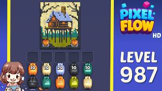 Pixel Flow Level 987 Solution Walkthrough