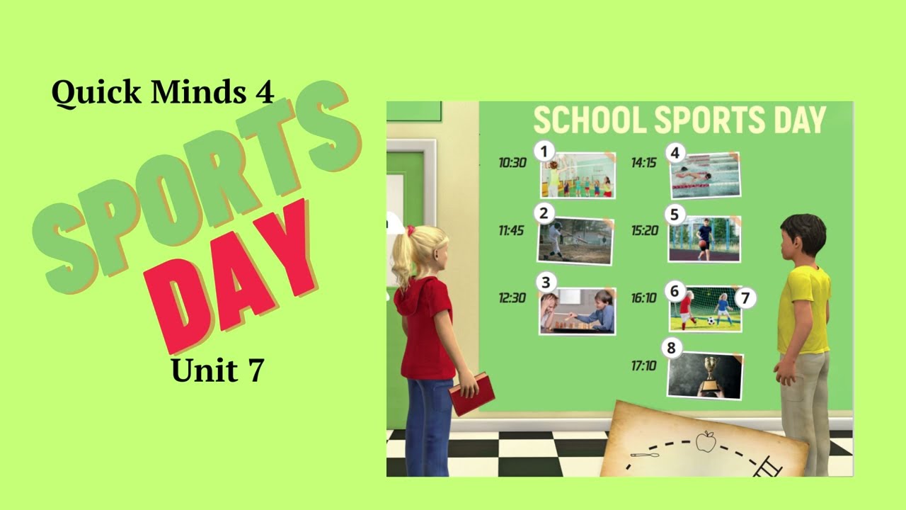 Quick Minds 4 Unit 7 Sports Day.  New words