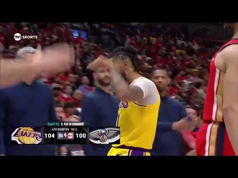 D’Angelo Russell hits a dagger three pointer and stares the Pelicans bench 2024 NBA Playoffs 🥶