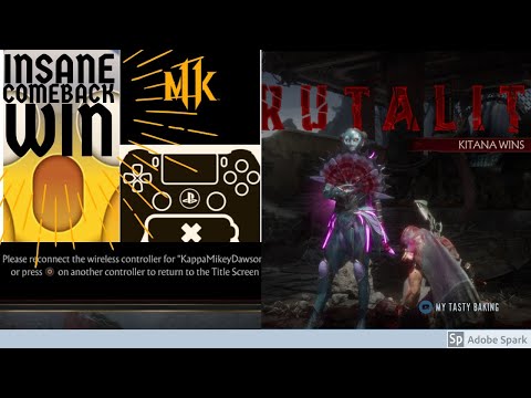 MK11 Kombat League Online Ranked Match Best Kitana Comeback WIN after Controller Dies