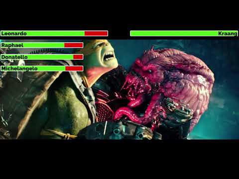Teenage Mutant Ninja Turtles: Out of the Shadows (2016) Final Battle with healthbars