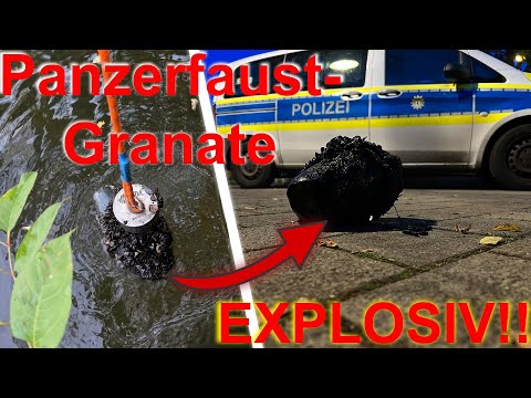 PANZERFAUST-Granate gefunden -- POLIZEIEINSATZ beim Magnetfischen / Gebrüder Lange