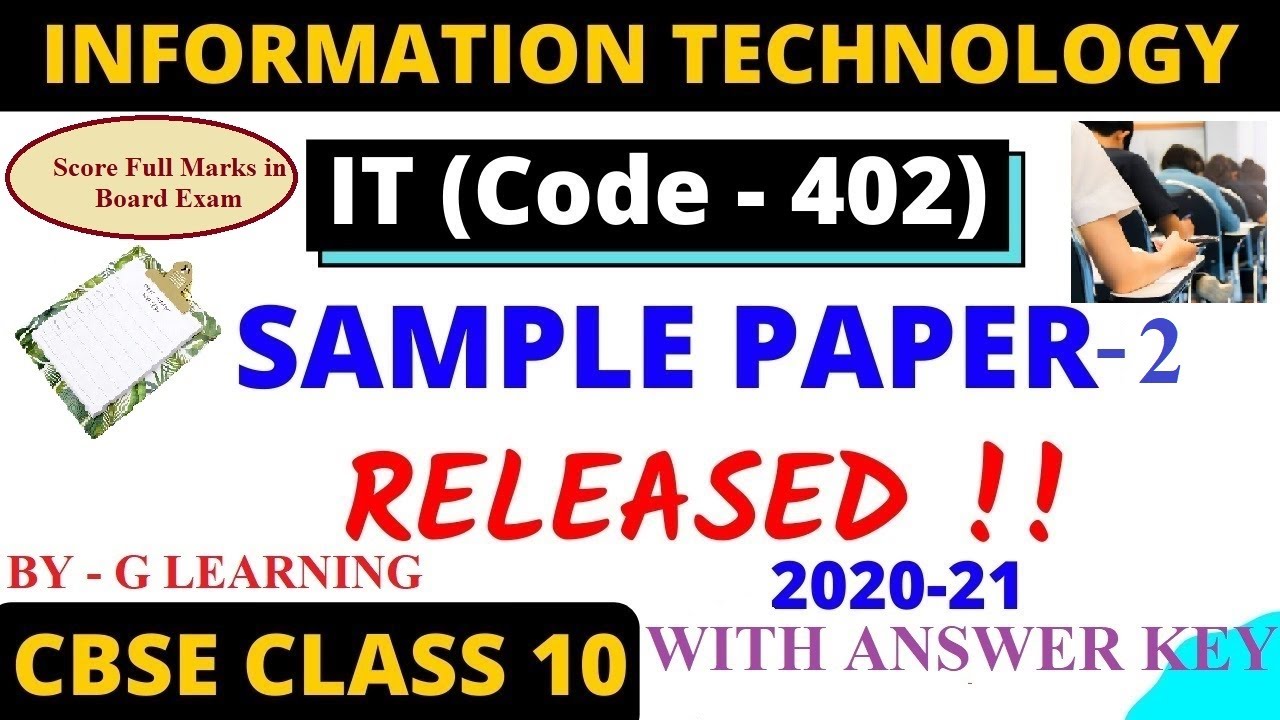 Watch video Solved Sample Paper | Information Technology | IT - 402 | Class 10 | CBSE | 2020 - 21 Now Solved Sample Paper | Information Technology | IT - 402 | Class 10 | CBSE | 2020 - 21