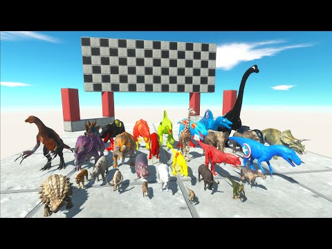 JET SPEED RACE ALL DINOSAURS & ANIMALS SUPERHEROS IN THE SKY - Animal Revolt Battle Simulator