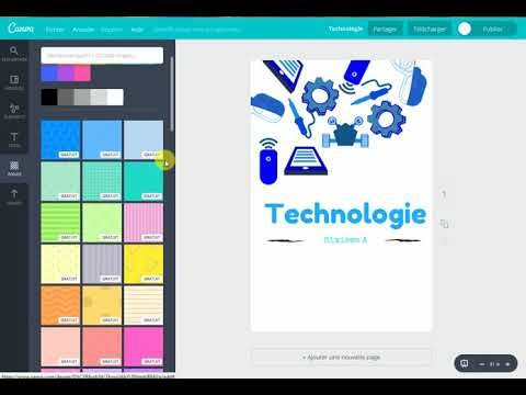 Canva pour la page de garde