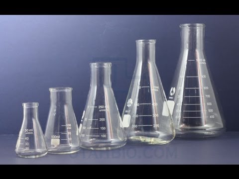 Glass erlenmeyer flasks 1000, 500, 250, 100, & 50 ml