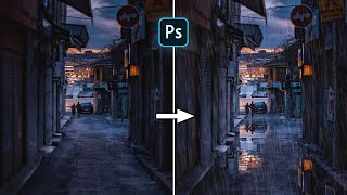Create Realistic Reflective Puddles | Photoshop 2022 Tutorial