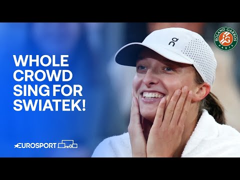 French Open crowd sing Happy Birthday to Iga Swiatek 🎤🎂| French Open 2024 Highlights 🇫🇷