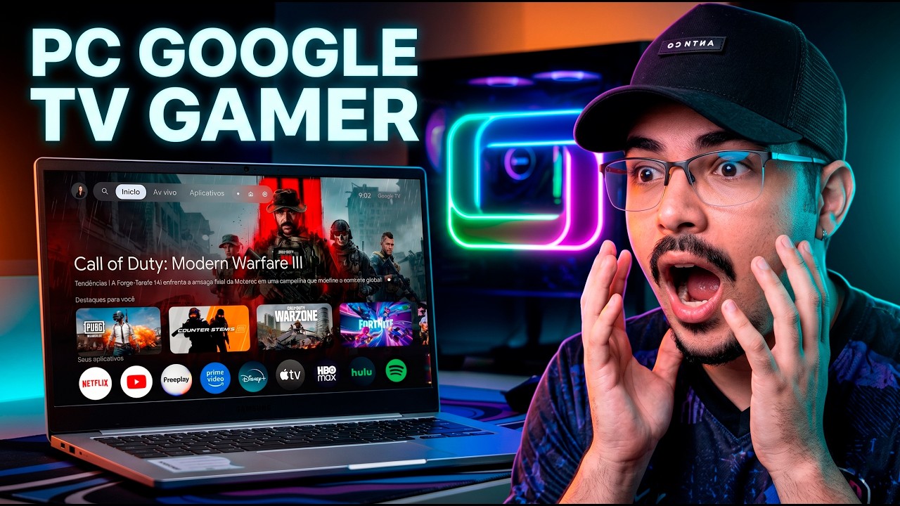 OBRIGADO GOOGLE! Transformei meu PC em um console usando o GOOGLE TV