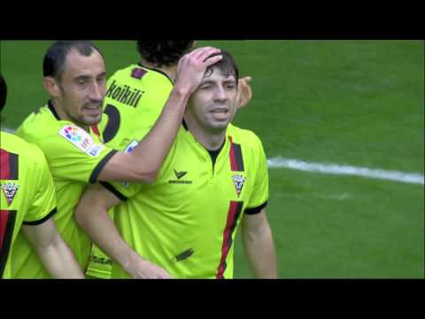 Gol de Aritz Mújika (1-1) en el Sporting de Gijón - CD Mirandés - HD