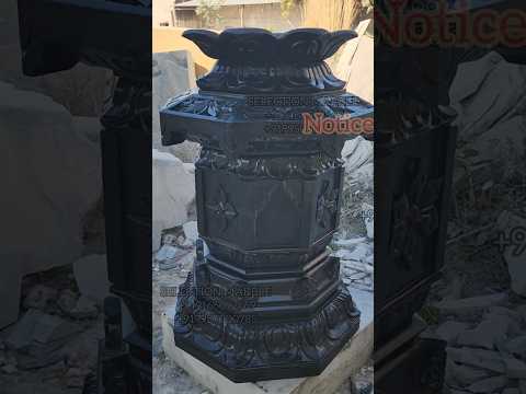 Black Stone Tulsi Pot