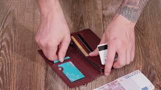 Практичний та жіночний гаманець із натуральної шкіри ST Leather 19428 бордовий