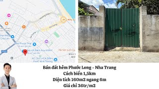 Bán đất hẻm Phước Long - Nha Trang, cách biển 1,5km. Giá chỉ 36tr/m2