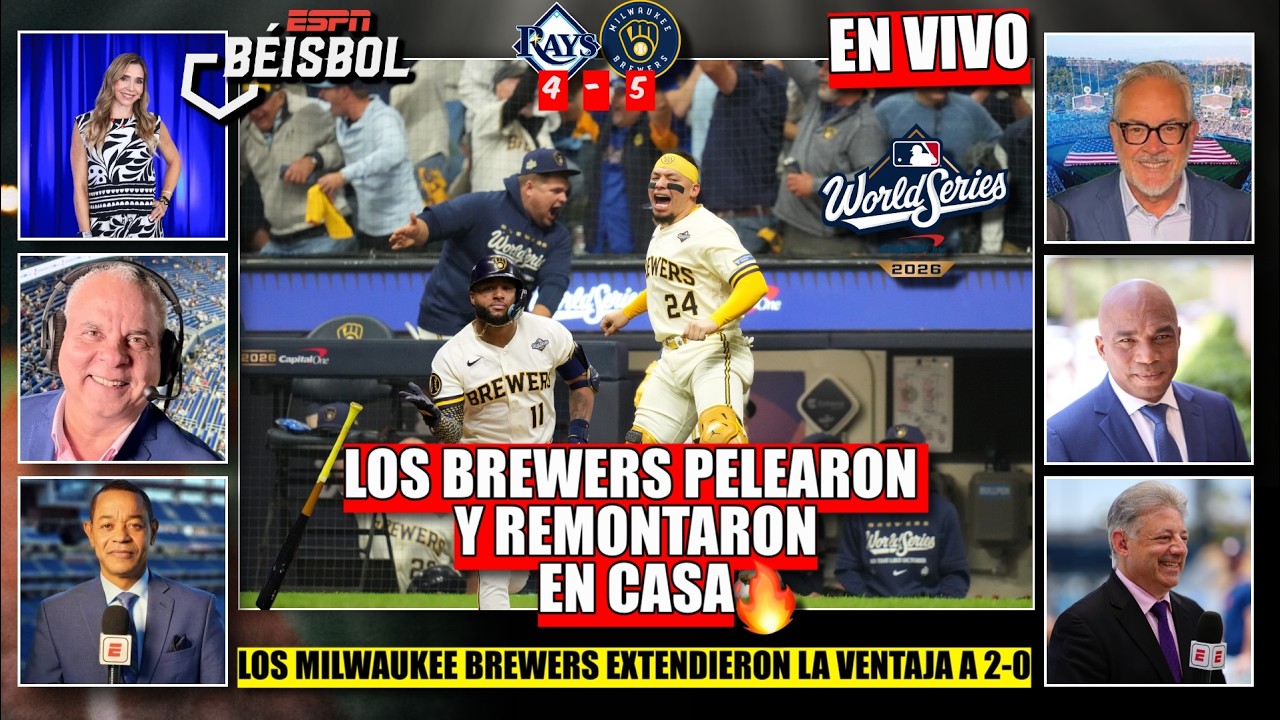 REMONTADA ÉPICA DE LOS BREWERS para poner la SERIE MUNDIAL 2-0 sobre RAYS | ESPN Beisbol