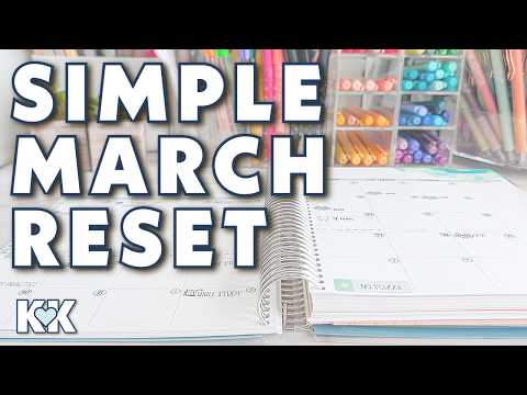 Simple March Reset: Erin Condren Monthly Planner Setup with PlannerKate Functional Stickers