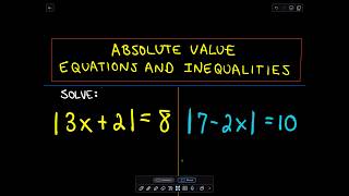 Solving Absolute Value Equations - Example 1