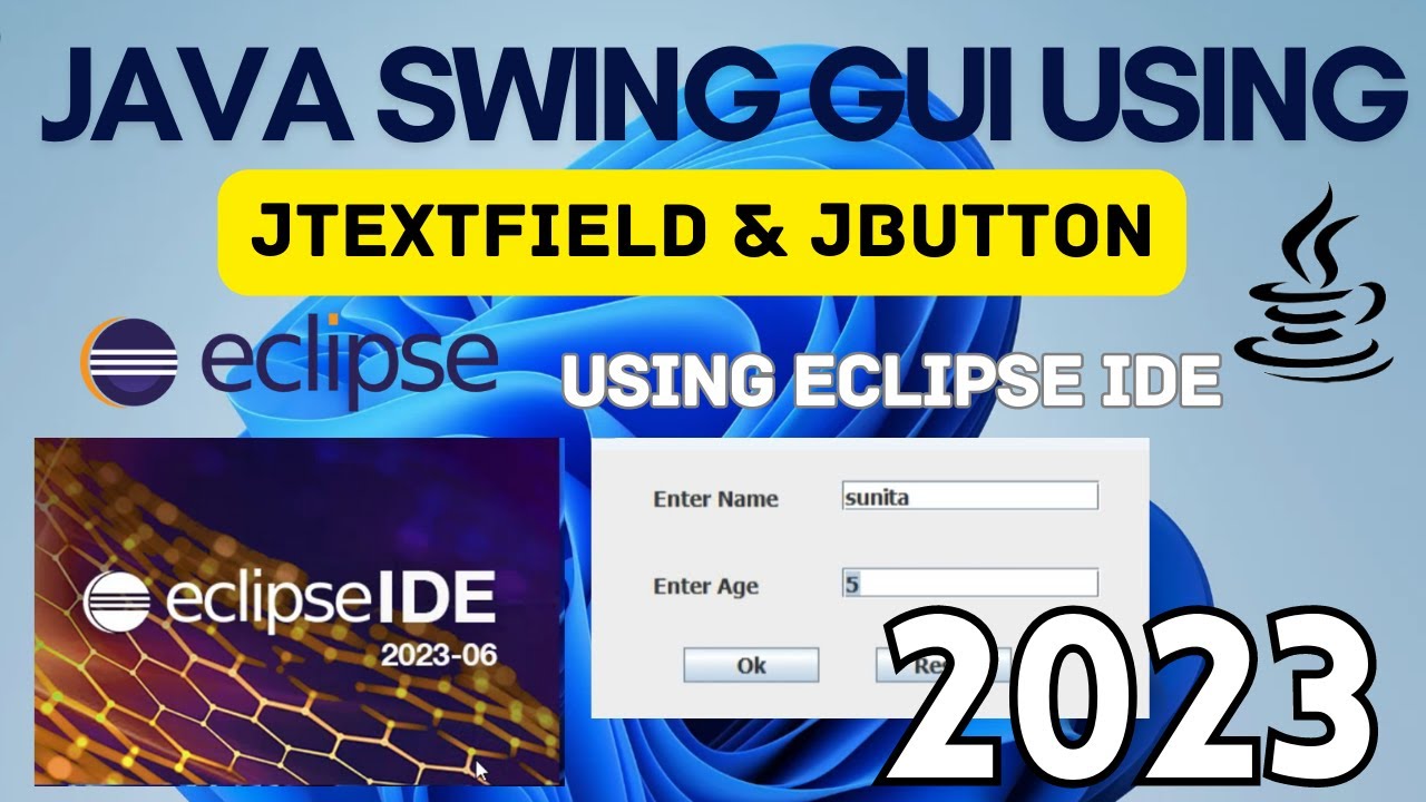 JTextField & JButton in Java Swing | Java Swing GUI Tutorial | Java GUI using Eclipse IDE [2023]