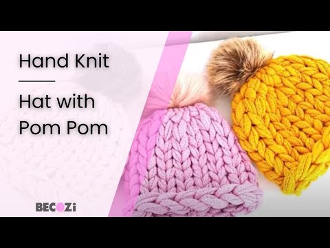 HAND KNIT A CHUNKY KNIT HAT WITH BECOZI LOOPY STITCH YARN