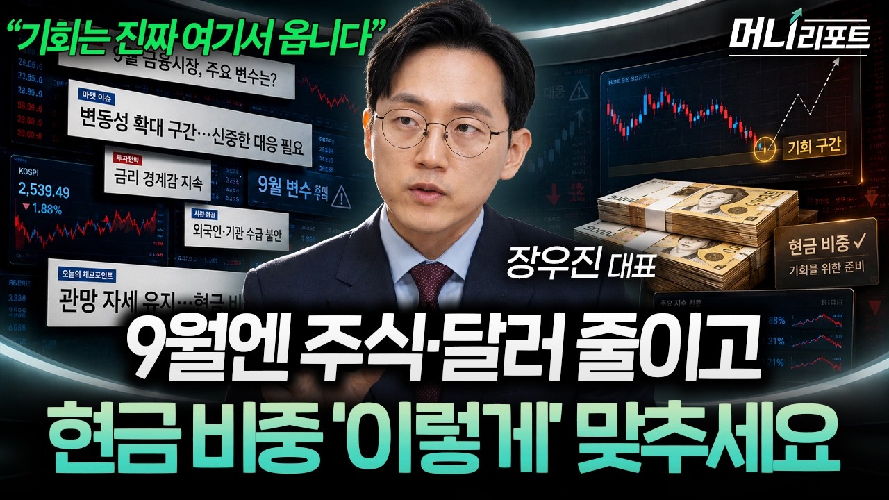 "9월엔 '이것' 하나만 보세요" 주식만 꼭 쥐고 있으면 위험한 진짜 이유 (장우진 대표) I 머니리포트