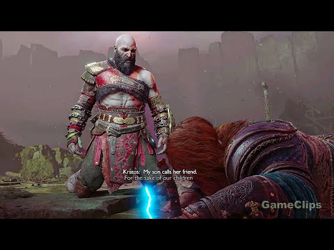 Kratos & Thor Make Peace Scene 4K - God Of War Ragnarok