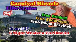 FREE CARNIVAL PERKS!!!!!Carnival Miracle SPOILED Me. 1st Carnival ELITE CRUISE/Day 1 March 2026