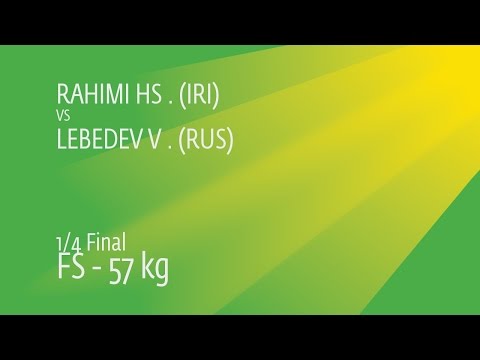1/4 FS - 57 kg: H. RAHIMI (IRI) df. V. LEBEDEV (RUS), 6-1