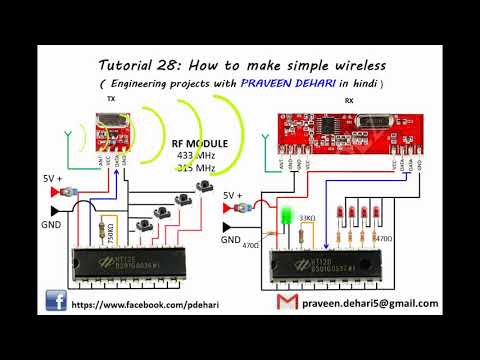 How to make simple wireless using RF module : Tutorial 28