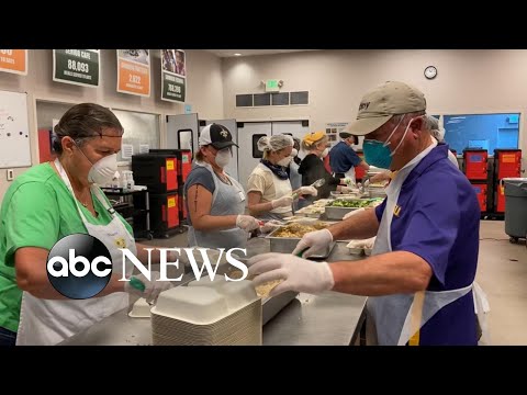 Thousands line up at food banks as unemployment claims rise