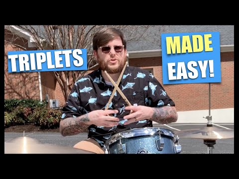 How to play the drums : Eighth Note Triplets over different drum voicing's