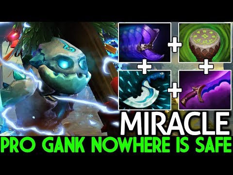 MIRACLE [Tiny] Nowhere is Safe Beautiful Gank 7.24 Dota 2
