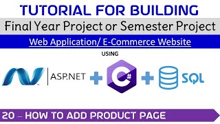 20 -  Add Product Details Page  #project #visualstudio  #finalyearproject #category #product #table
