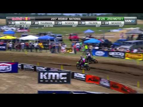 RedBud 250 Moto 1: Forkner, Ferrandis and Plessinger battle