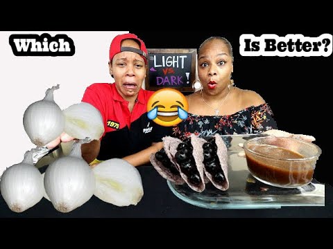 LIGHT FOOD VS. DARK FOOD MUKBANG CHALLENGE!