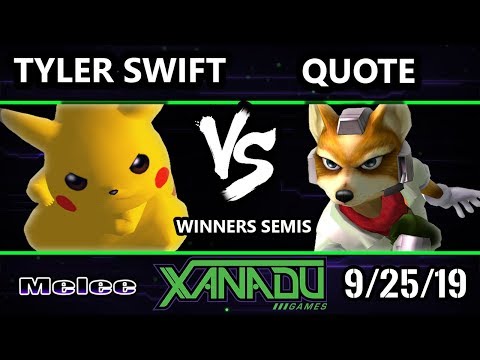 S@X 321 SSBM - Tyler Swift (Pikachu) Vs. Quote (Fox) Smash Melee Winners Semis