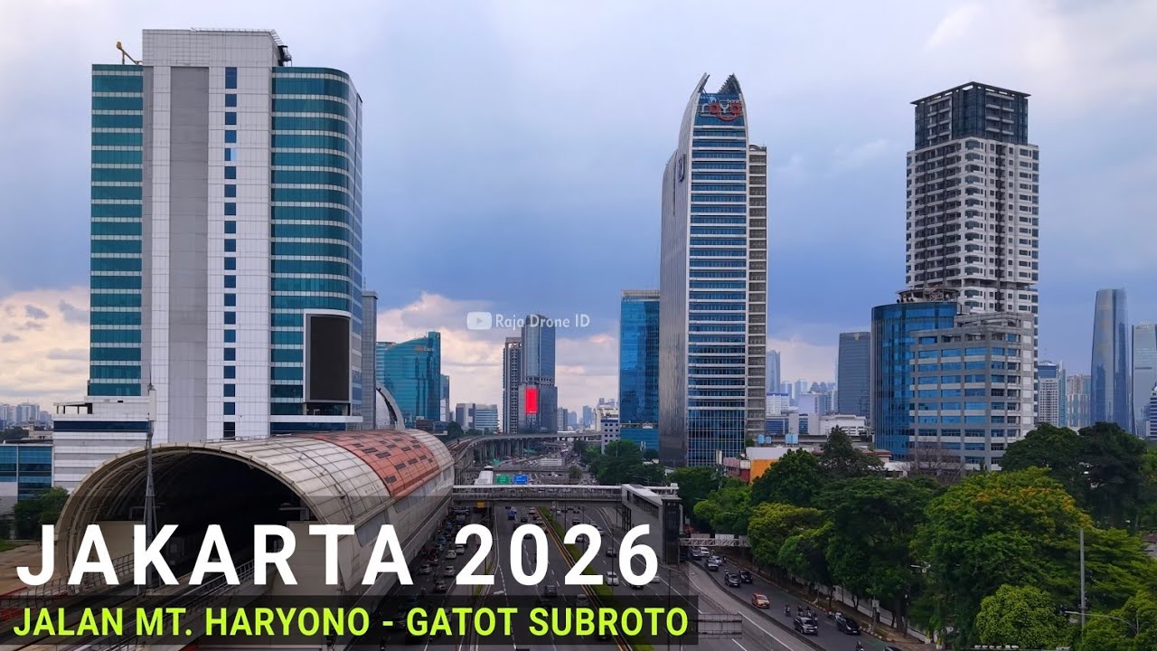 Drone View Jakarta City, Jalan MT Haryono - Gatot Subroto