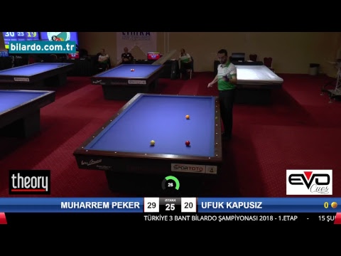 MUHARREM PEKER & UFUK KAPUSIZ Bilardo Maçı - 2018 - TÜRKİYE 1.LİGİ-1. Tur