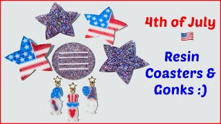4th of July Resin Coasters &amp; Gonk Keychains! 🇺🇸 | Watch Me Resin | DIY Resin Coasters
