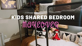 Kids Shared Bedroom Makeover and Decorating Inspiration #stylewithhart