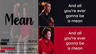 Glee -  Mean | Line Distribution + Lyrics