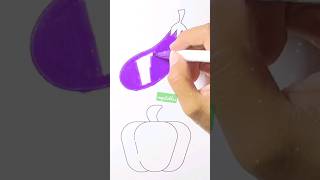 Coloring Vegetables for kids and toddlers | coloring eggplant | coloring pages #shorts