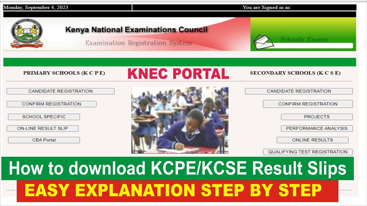 How to download KCPE | KCSE Result slip online | Knec Portal