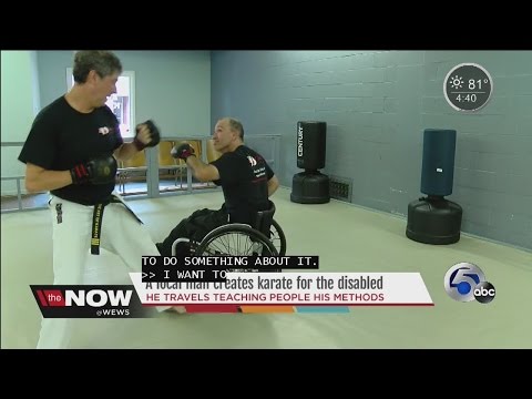 A local man creates karate for the disabled and He travels teaching people his methods