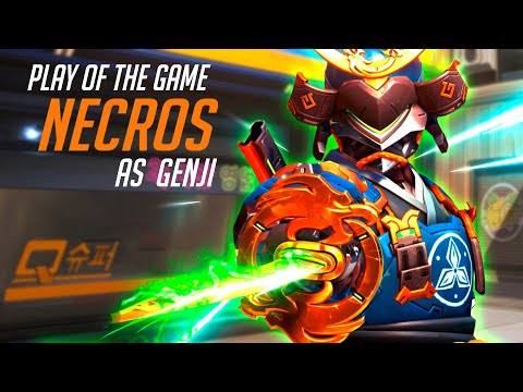 HE's BEST GENJI ONE TRICK IN THE WORLD - NECROS! POTG! SEASON 6 TOP 500 OW 2