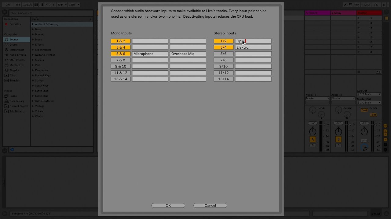 Configuring your audio ins and outs