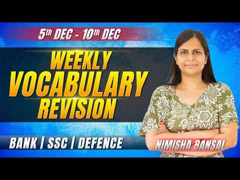 ✅ Weekly Vocabulary Revision | 5th Jan - 10th Jan | The Hindu Editorial | English | Nimisha Bansal