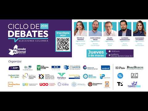 Quinto debate Elecciones Colombia 2026 - Agenda Regional Valle del Cauca